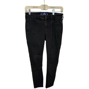 Hollister Women's Curvy Low-Rise Black Super Skinny Jeans 27 Grunge Emo Goth